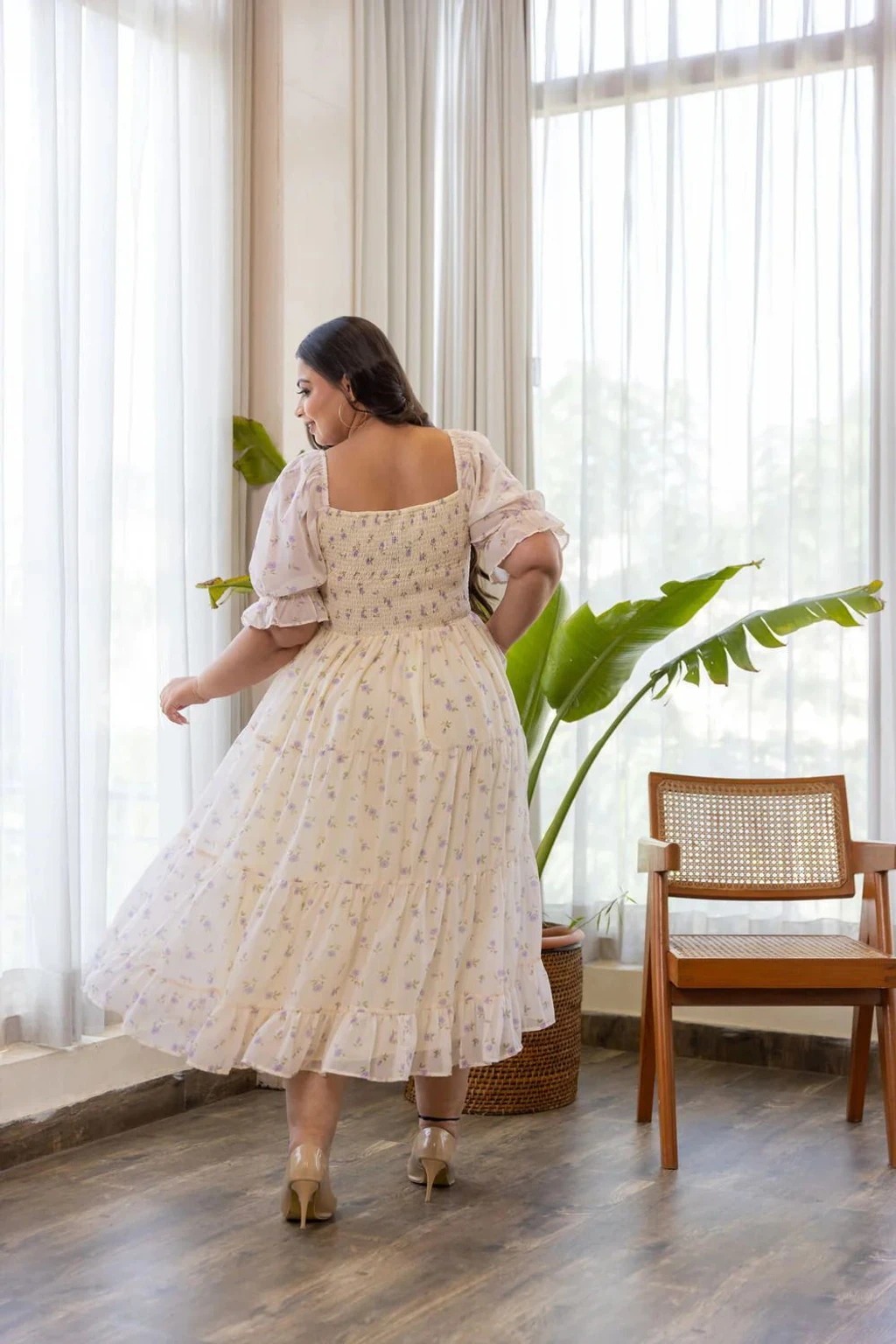 dream tree women fit and flare white midi/calf length dress dream tree women fit and flare white midi/calf length dress